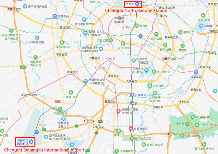 Chengdu Airport to Chengdu North Railway Station
