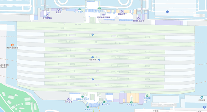 Detailed map of Beijing West Railway Station