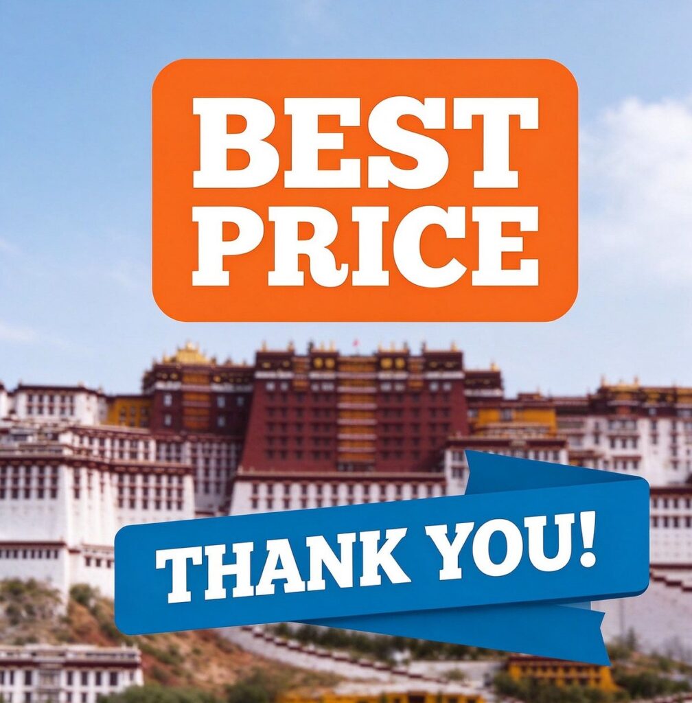 Best price banner over the Potala Palace in Lhasa