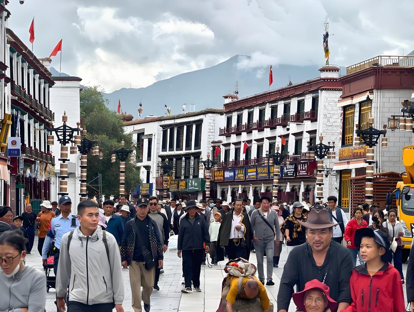 Crowds on Barkhor Street, Lhasa
