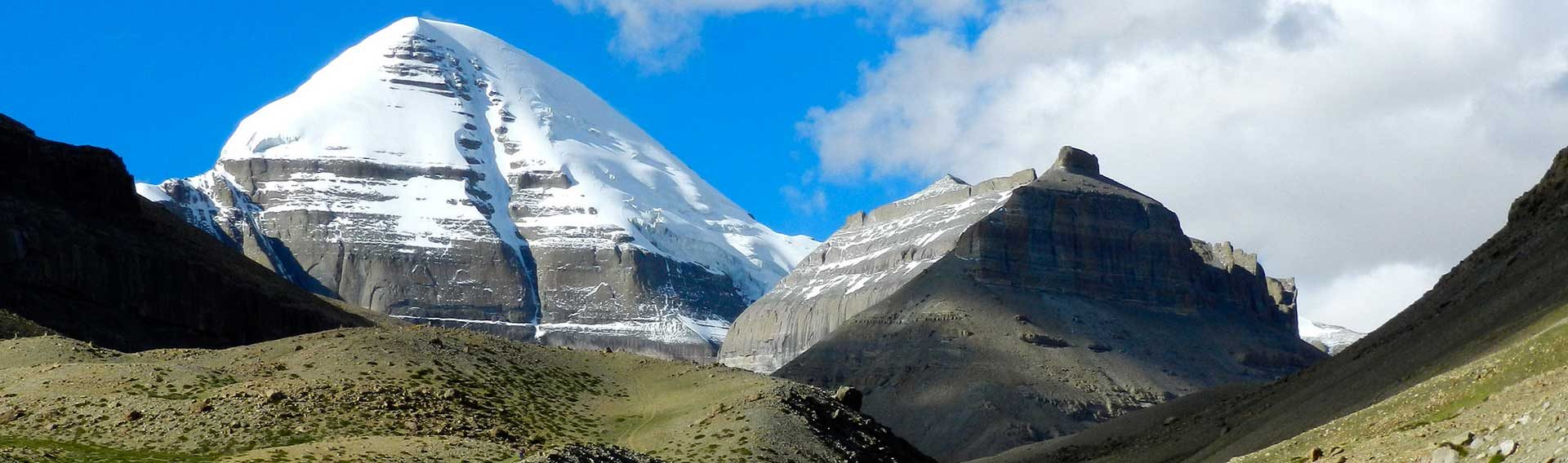 Mount Kailash west face under a blue sky