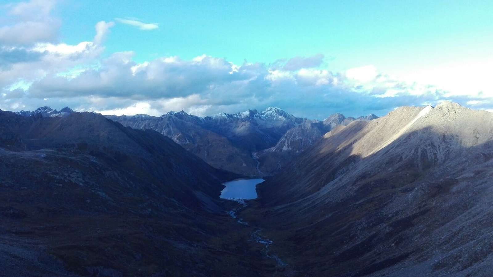 Lhamo Lhatso, the oracle lake, in its high mountain valley