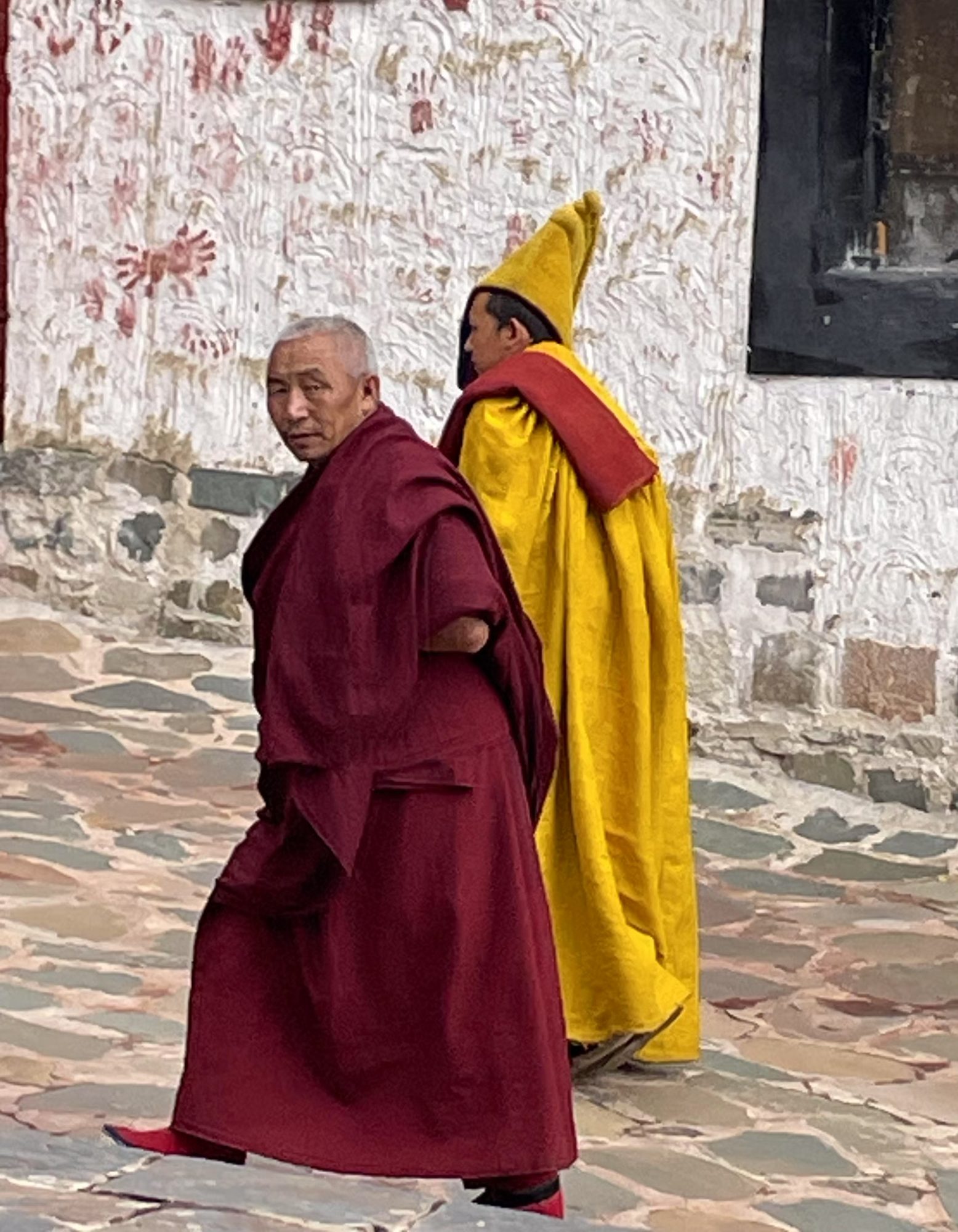 Two monks at Tashilhunpo Monastery, Shigatse